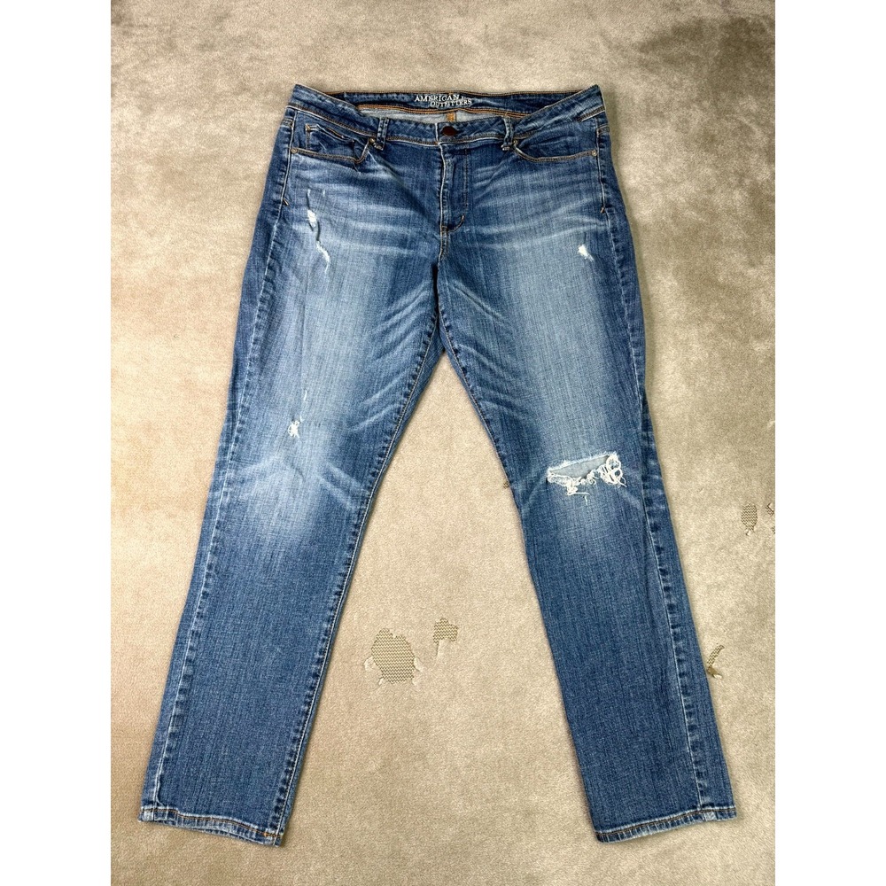American Eagle Outfitters Super Skinny Jeans Womens 18 Long Blue Denim Cotton